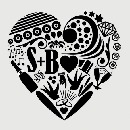 I heart you...avec initiales