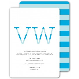 invitation preppy minty blue