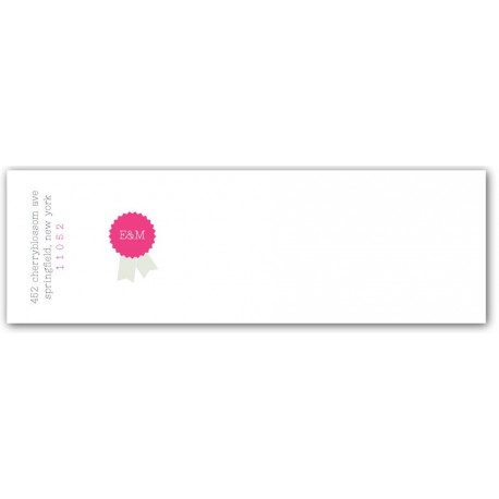 ribbon mailing label hot pink