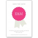 save the date ribbon hot pink